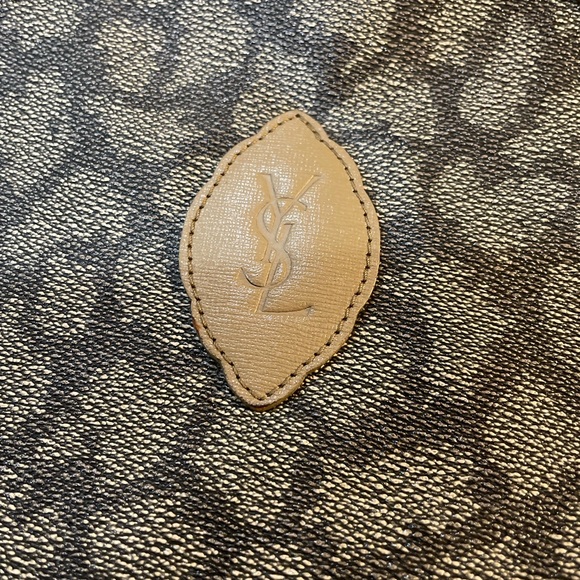 Yves Saint Laurent Patterned Gray and Tan Tote - Picture 10 of 13